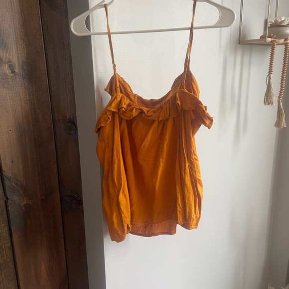 Old Navy Orange Ruched Ruffled Camisole - Picture 2 of 3